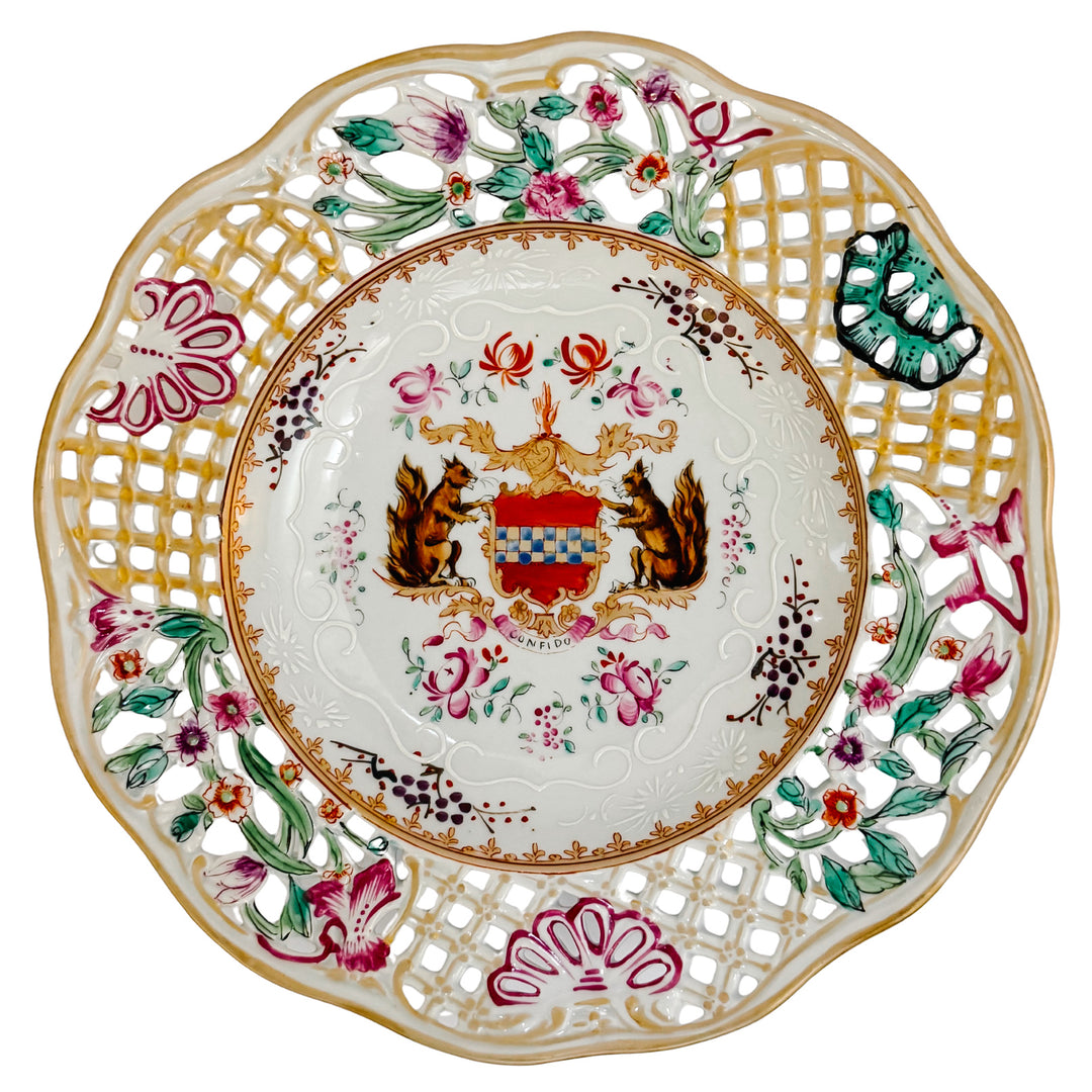 Edme Samson French Reticulated Armorial Bowls
