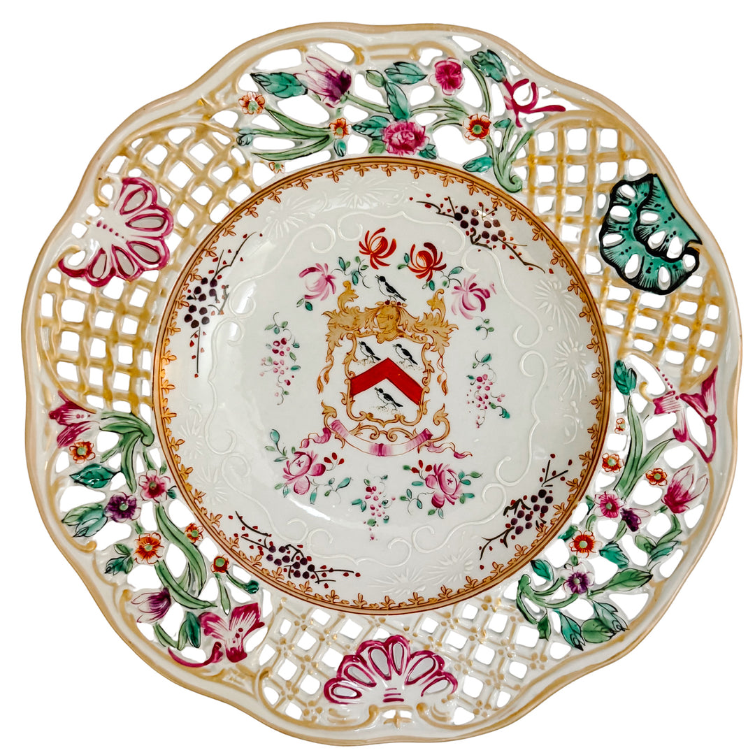 Edme Samson French Reticulated Armorial Bowls