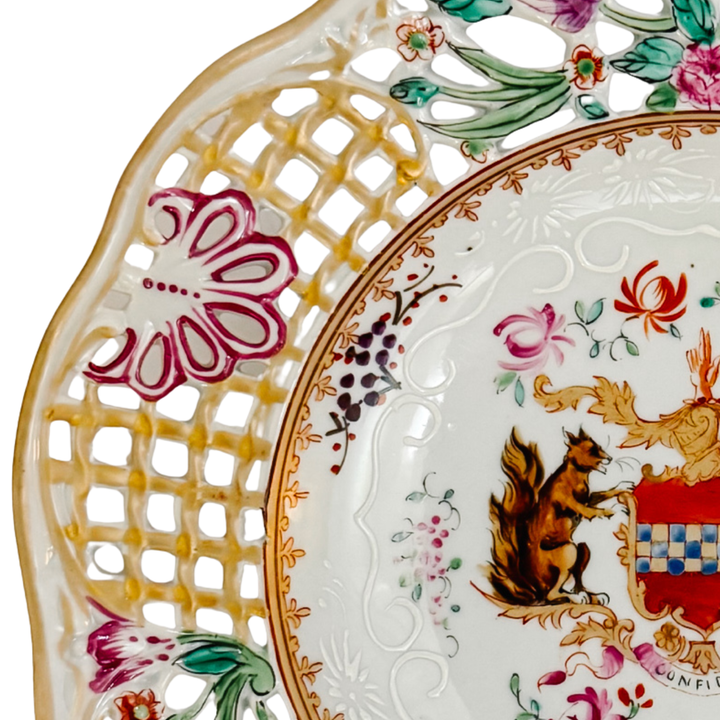 Edme Samson French Reticulated Armorial Bowls