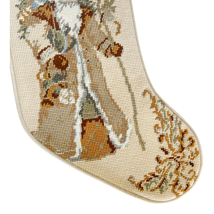 Santa Needlepoint Christmas Stocking Embroidered Stocking