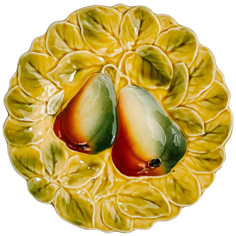 Sarreguemines French Faience Majolica Fruit Plates