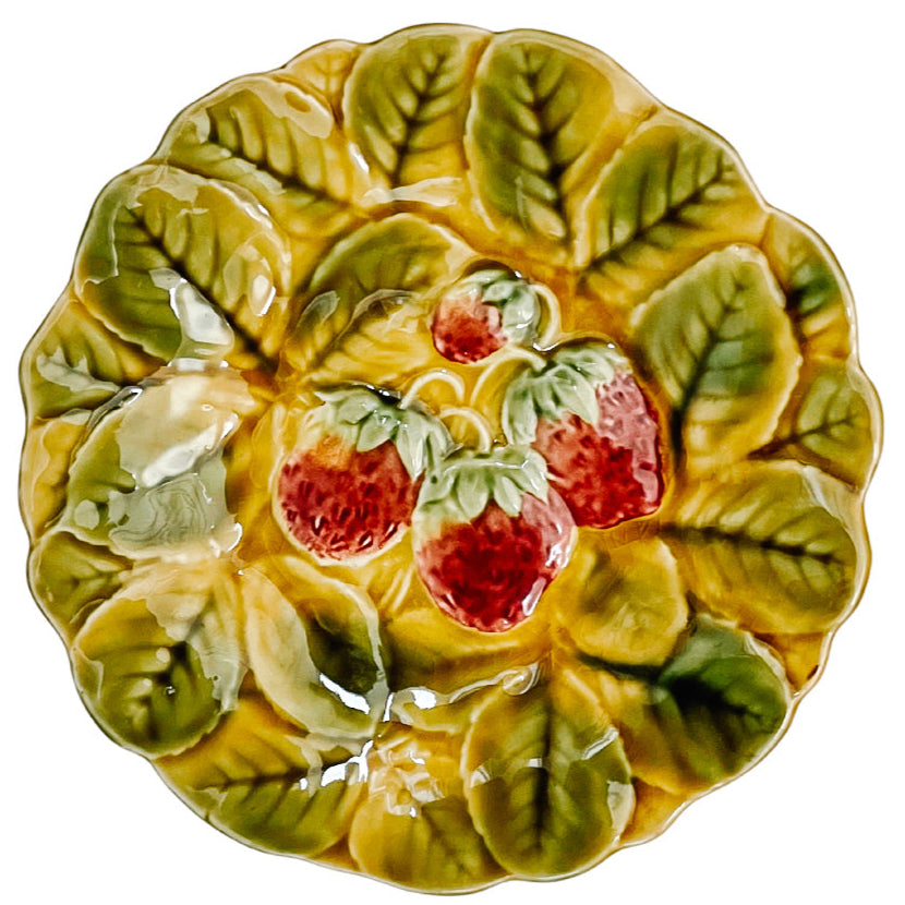 Sarreguemines French Faience Majolica Fruit Plates