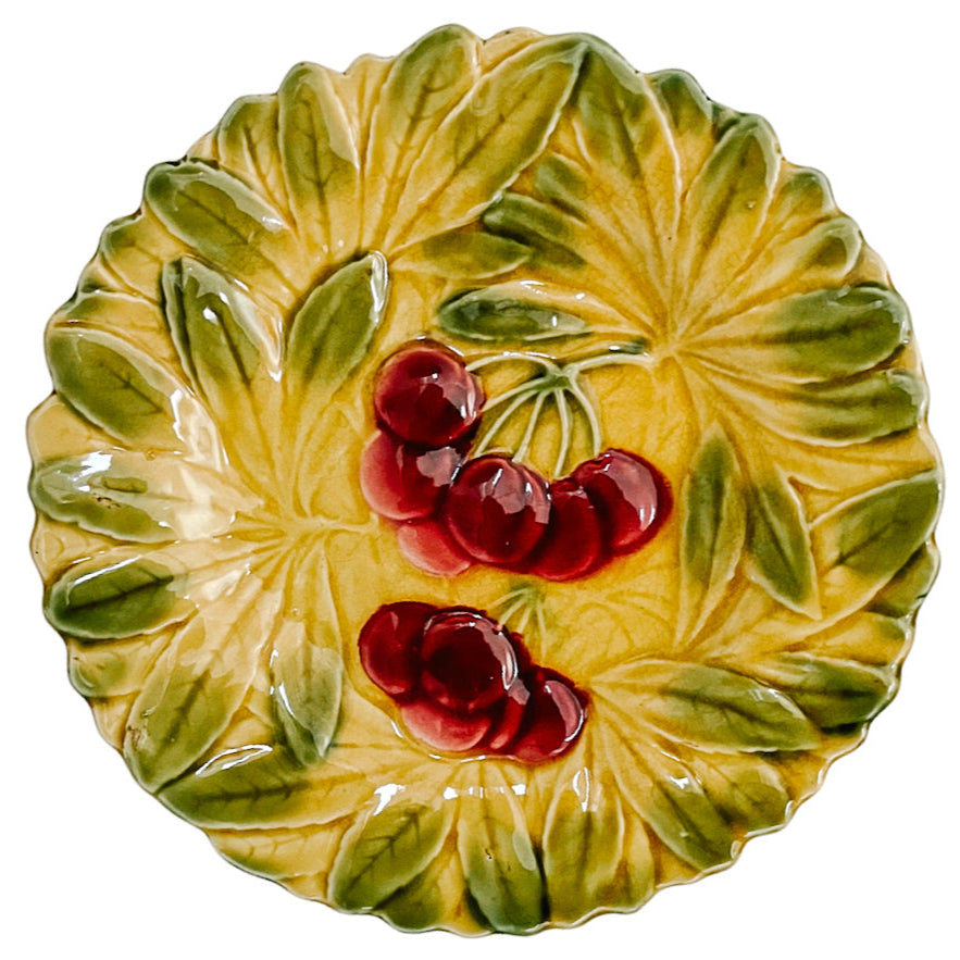 Sarreguemines French Faience Majolica Fruit Plates
