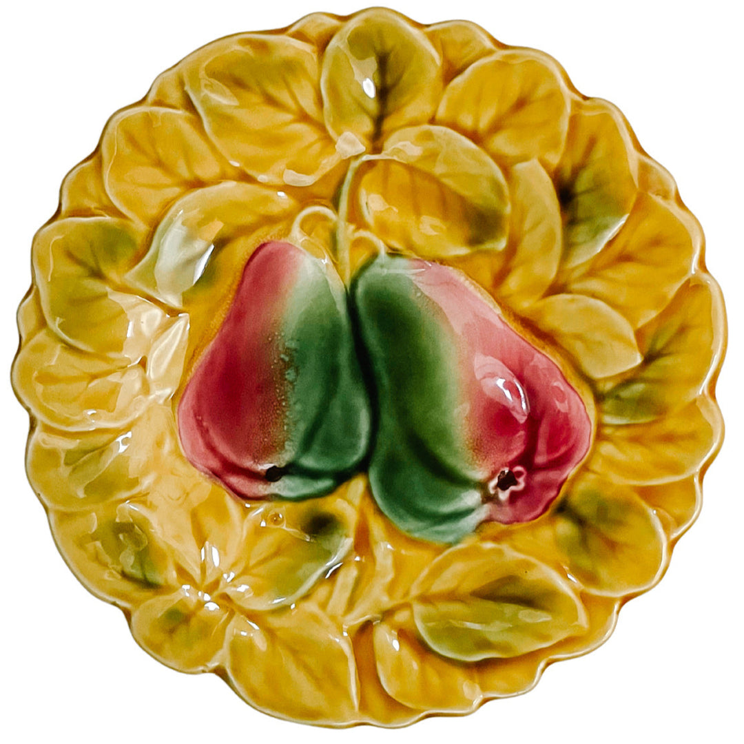 Sarreguemines French Faience Majolica Fruit Plates