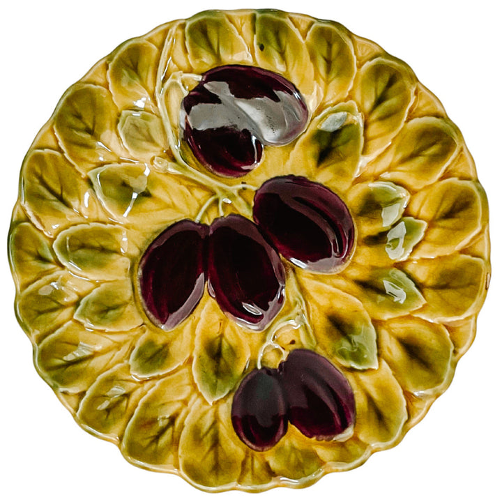 Sarreguemines French Faience Majolica Fruit Plates