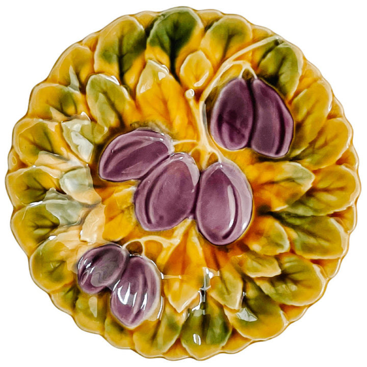 Sarreguemines French Faience Majolica Fruit Plates