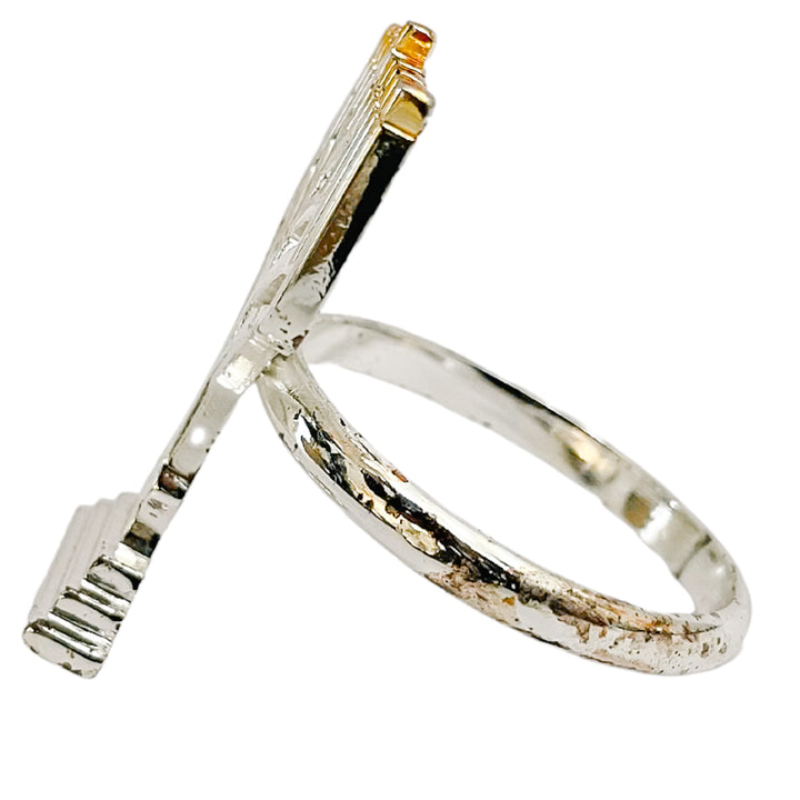 Silver Toned Hanukkah Menorah Napkin Rings