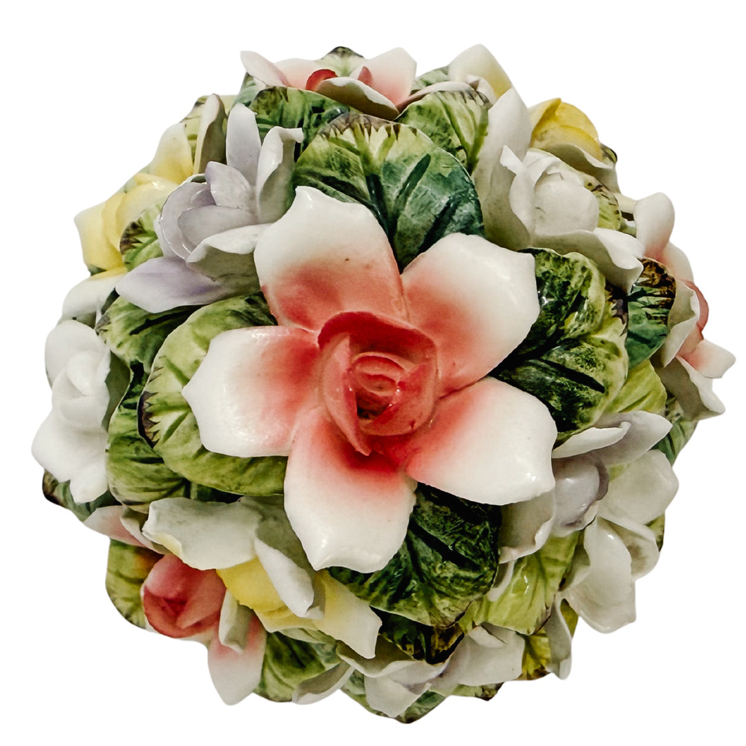 Small Scale Bone China Hand-Painted Floral Topiary