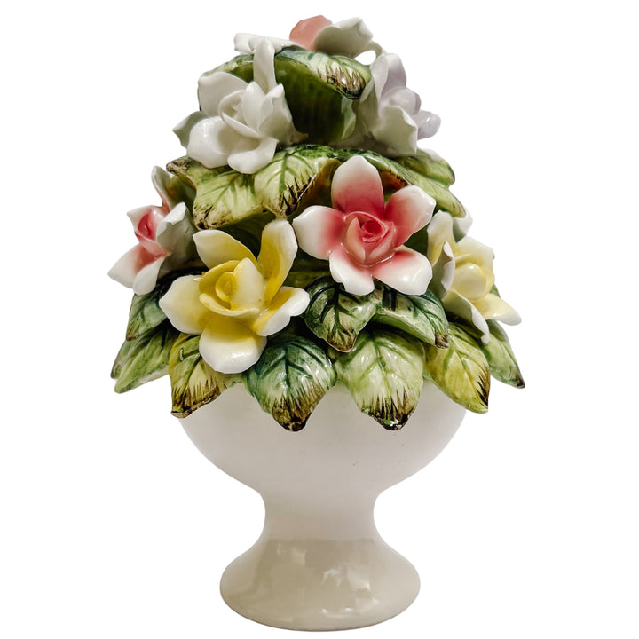 Small Scale Bone China Hand-Painted Floral Topiary