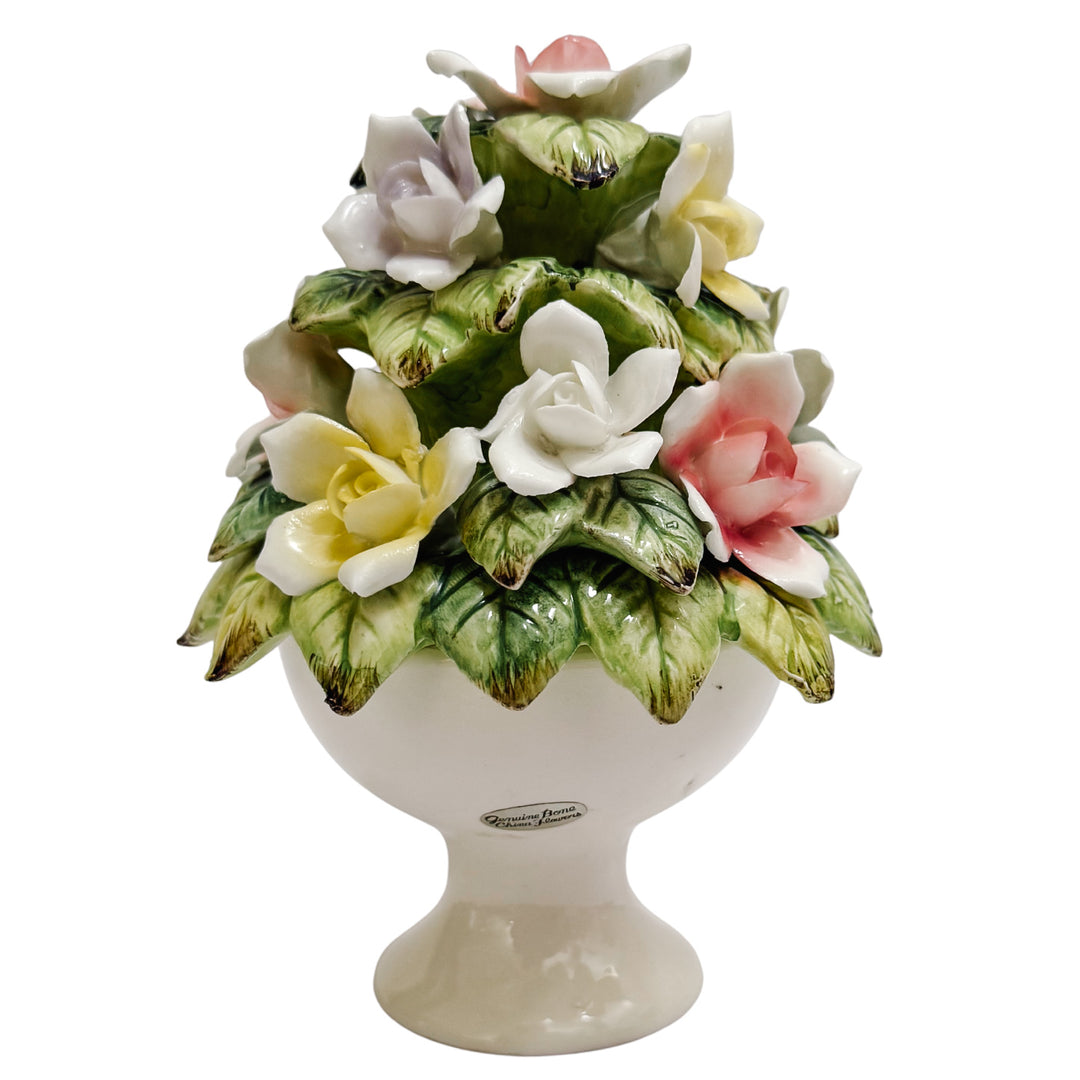 Small Scale Bone China Hand-Painted Floral Topiary