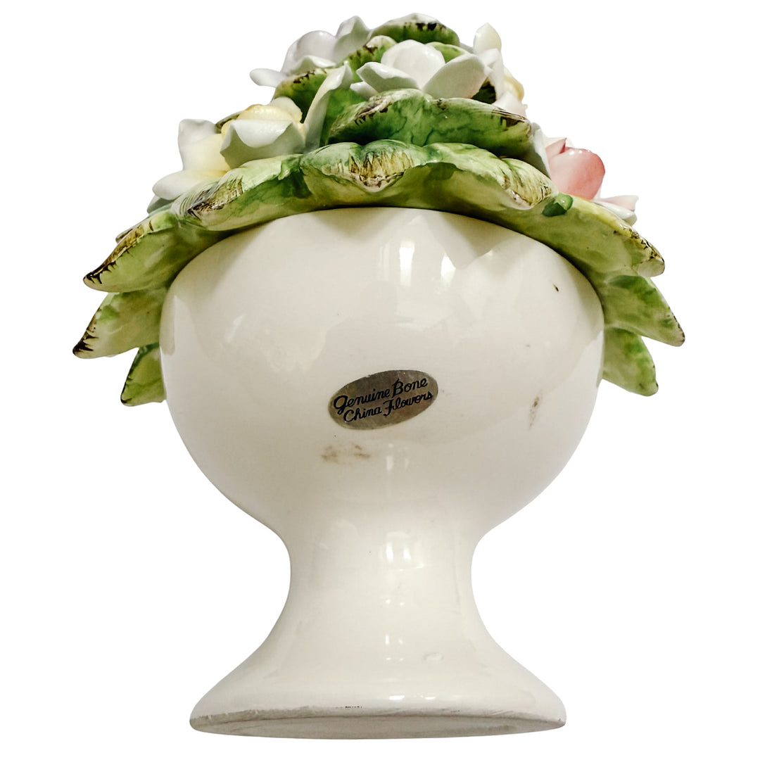 Small Scale Bone China Hand-Painted Floral Topiary