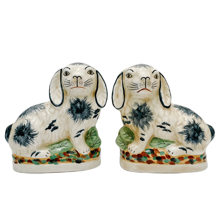 Staffordshire Style Bunny Figurines (Blue)