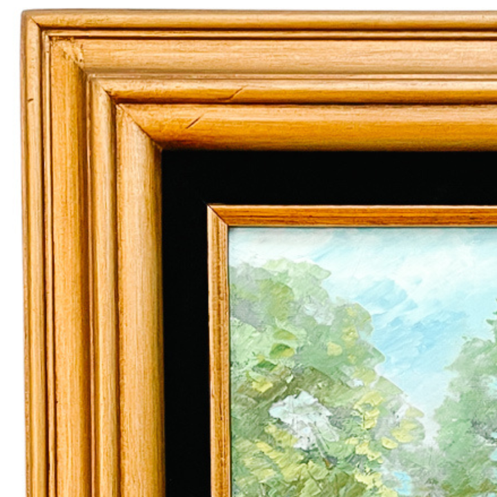 Vintage Impressionist Oil Painting by Joyce Jenkins; Mother and Child in Forest