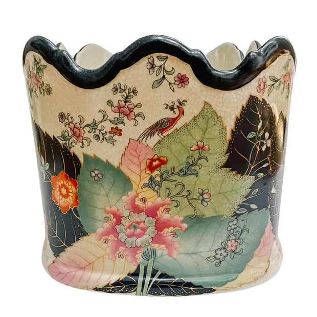 Tobacco Leaf Chinoiserie Oval Foot Bath Planter