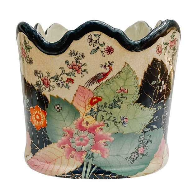 Tobacco Leaf Chinoiserie Oval Foot Bath Planter