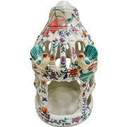 Tobacco Leaf Chinoiserie Porcelain Bird Cage