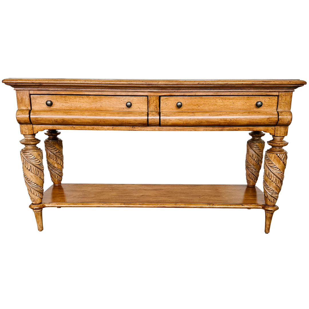 Tommy Bahama Home Tropical British Colonial Style Carved Console Table