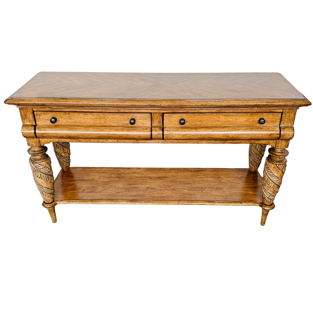 Tommy Bahama Home Tropical British Colonial Style Carved Console Table