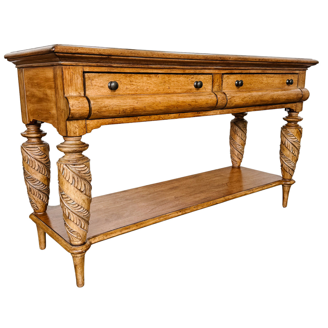 Tommy Bahama Home Tropical British Colonial Style Carved Console Table