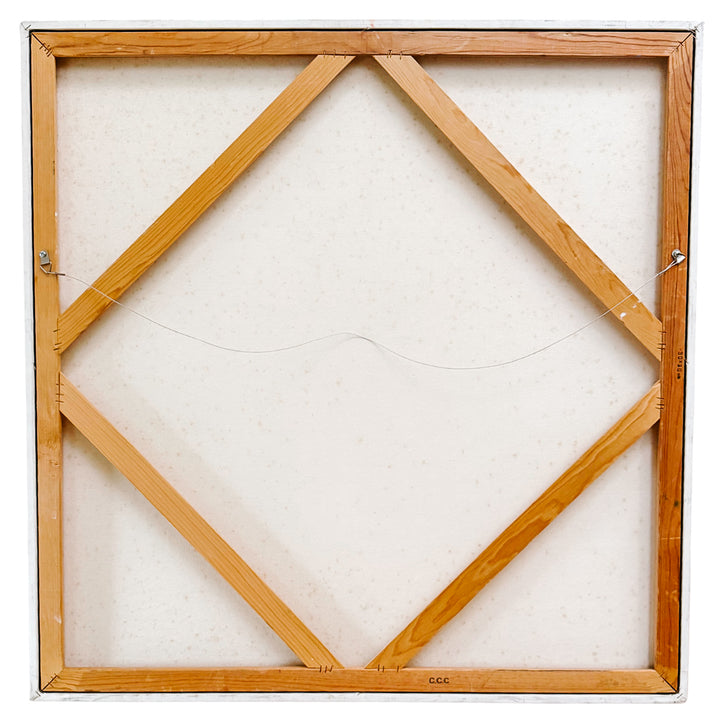 Pair of Large Original Oil Portraits of a Portuguese Water Dog on a Striped Bergère