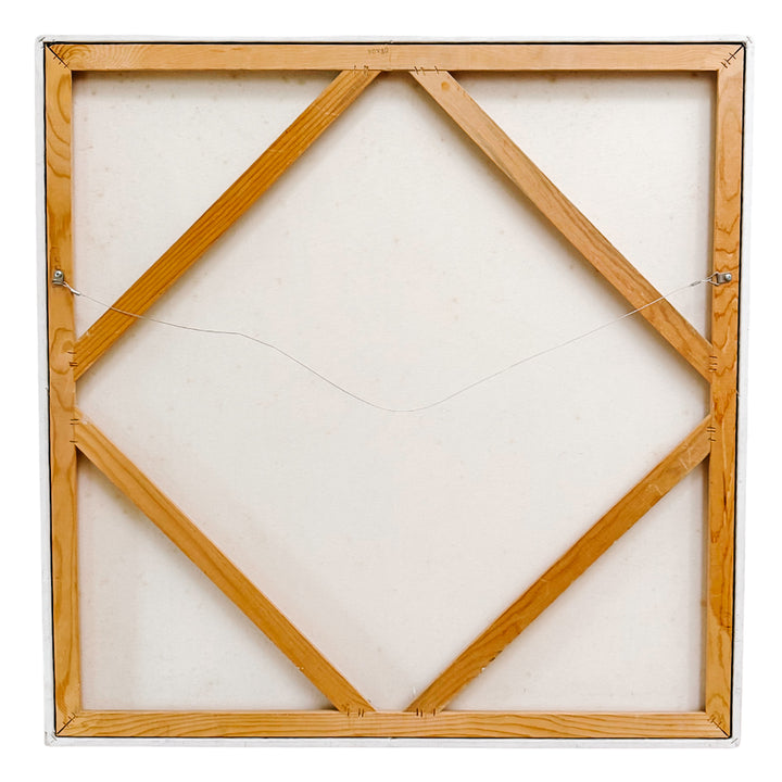 Pair of Large Original Oil Portraits of a Portuguese Water Dog on a Striped Bergère