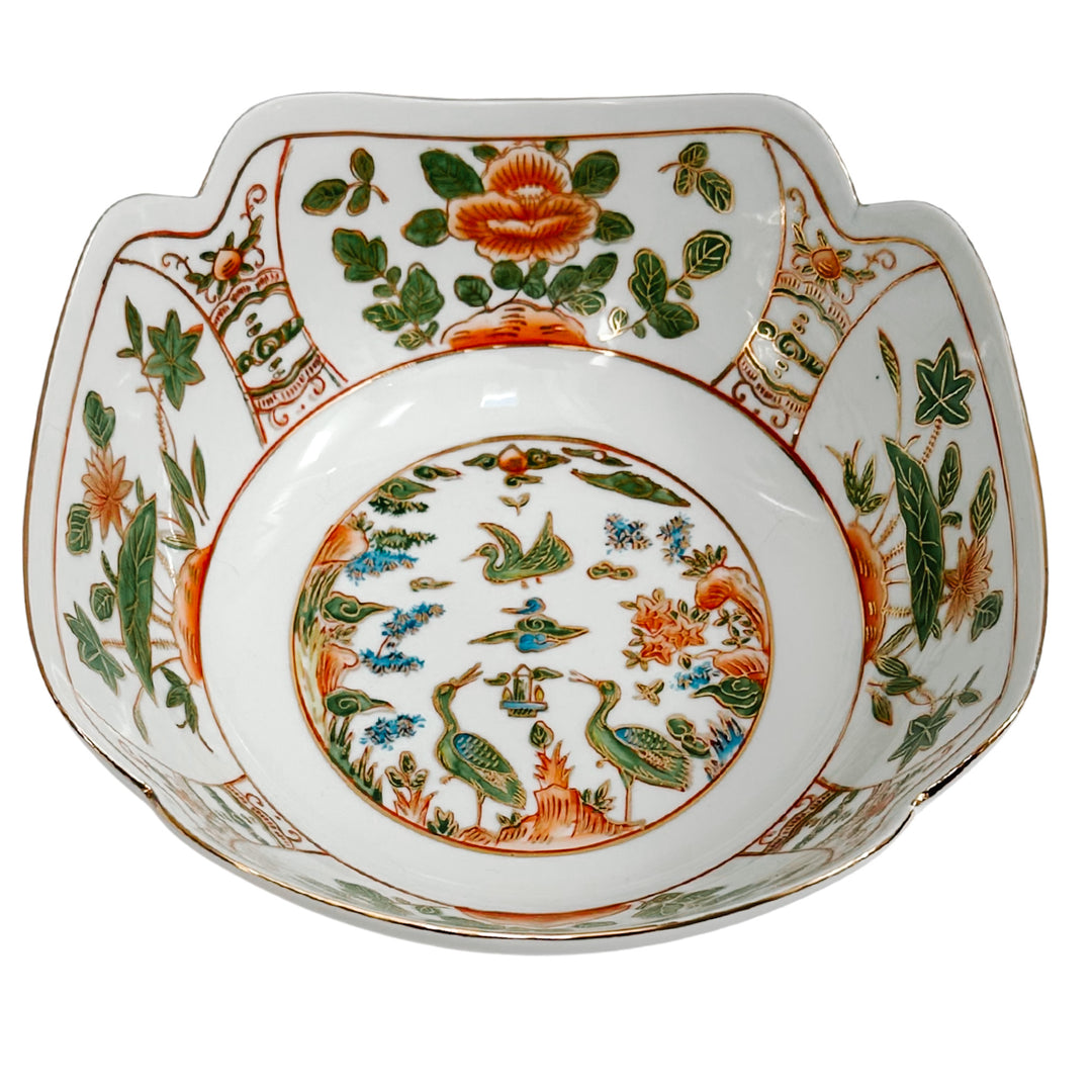 Vintage Japanese Hand-Painted Bowl With Pond Scene