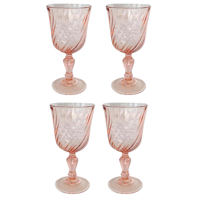 1980s French Pink Drinking Glasses 4oz, Set Of 4