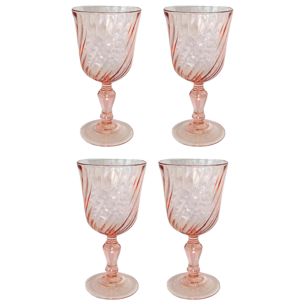 Vintage Pink Wine Glasses 4oz - House of Andaloo Tableware Collection
