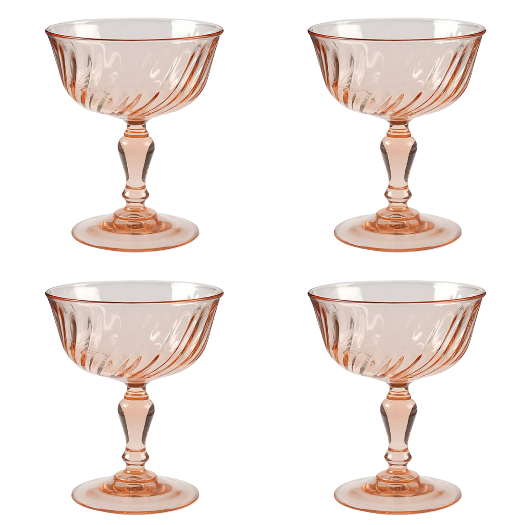 Pink Champagne Coupe Glasses - Vintage Coupe Cocktail Glasses For Sale –  House of Andaloo