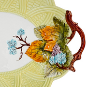 Vintage Italian Fall Leaves Handled Plate by Mottahedeh