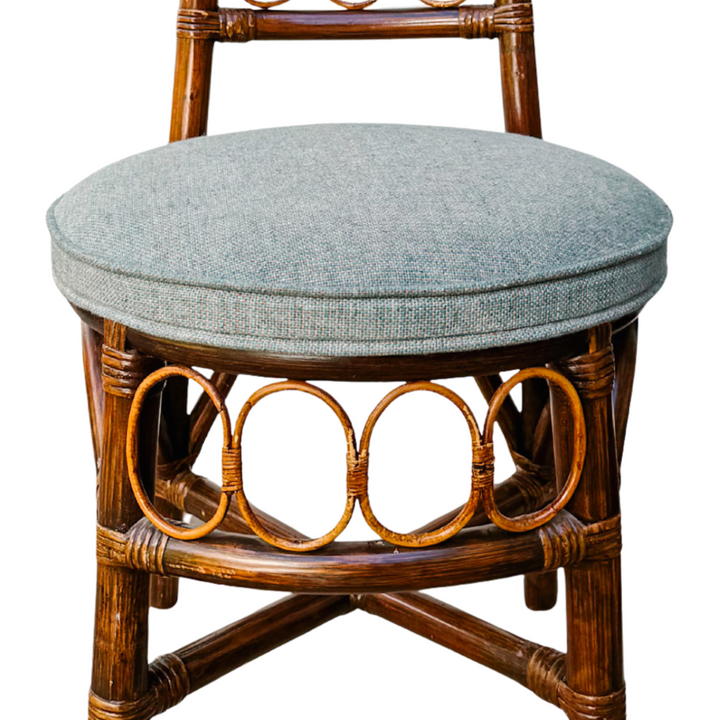 1960s European High Back Bamboo & Rattan Dining Chairs, Set of 6