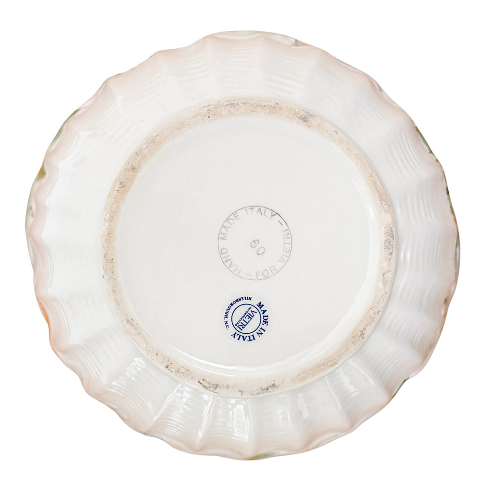 Vietri Italy Pastel Seashells Salad Serving Bowl