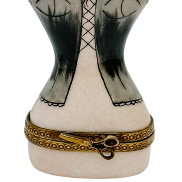 French Limoges Porcelain Couture Mannequin Trinket Box