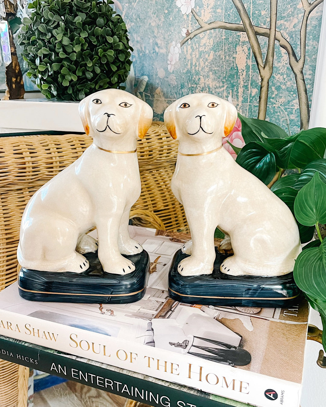 Pair Of Staffordshire Style Labrador Dog Figurines