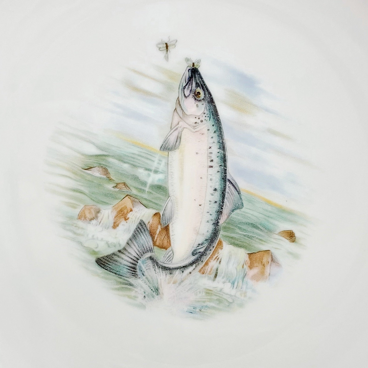 1950s Vintage Bavarian Landlocked Salmon Plate