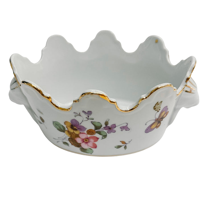 Petite Scalloped Jardiniere With Lion Head Handles