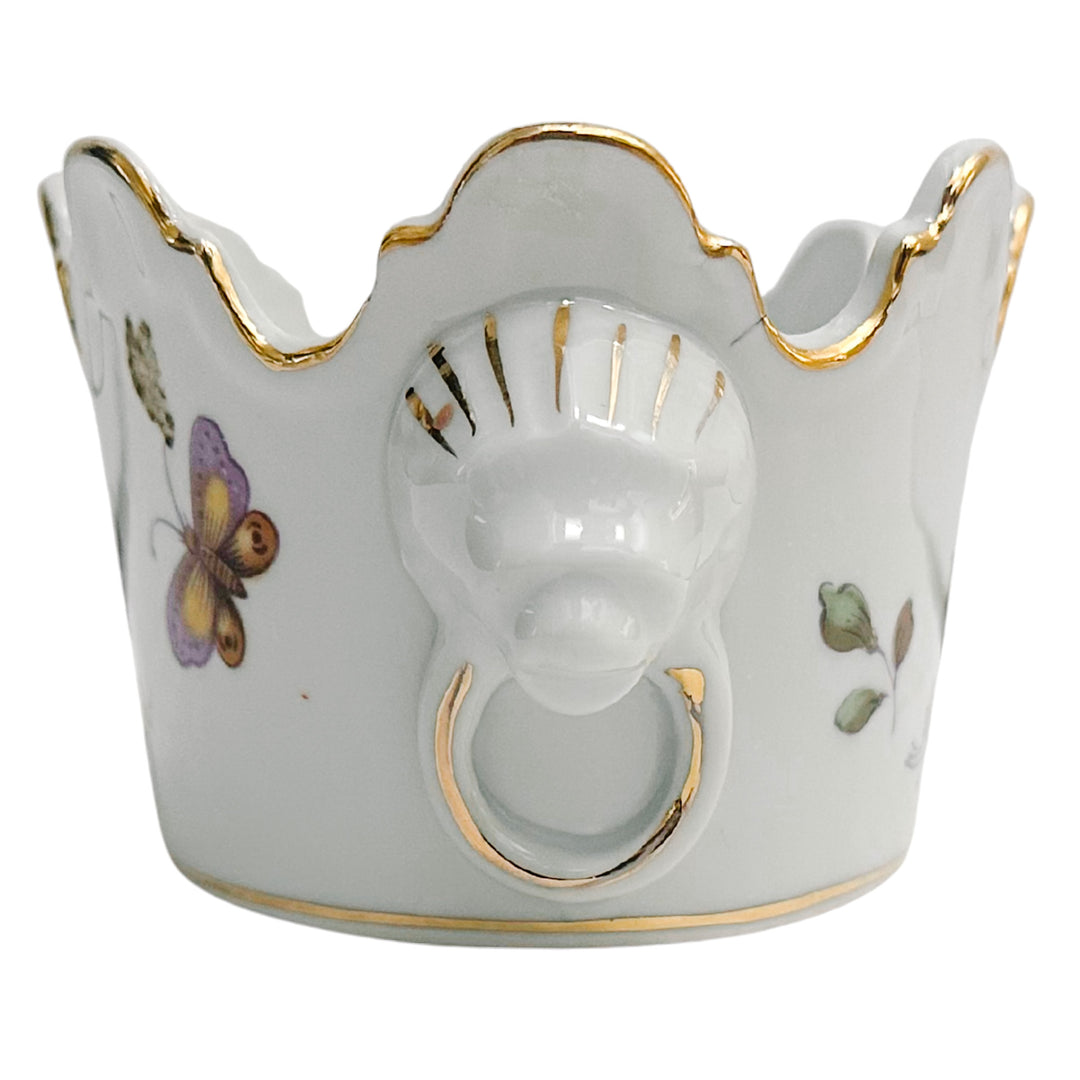 Petite Scalloped Jardiniere With Lion Head Handles