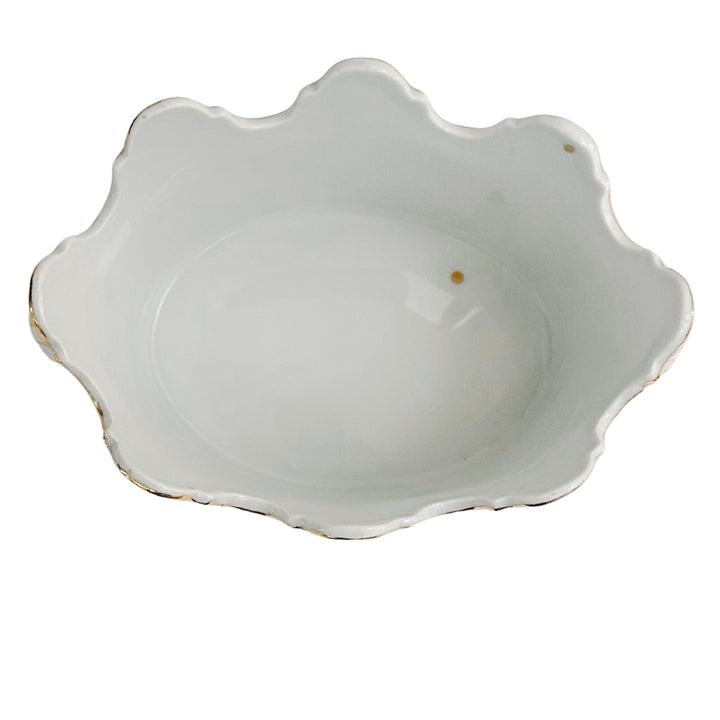 Petite Scalloped Jardiniere With Lion Head Handles