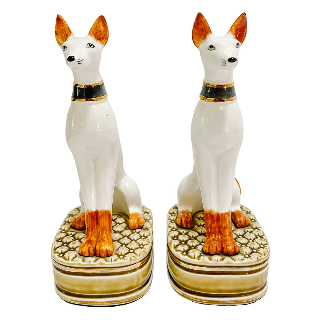 Vintage Andrea by Sadek Whippet Dog Bookends