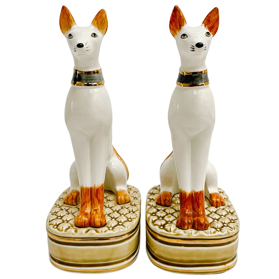 Vintage Andrea by Sadek Whippet Dog Bookends