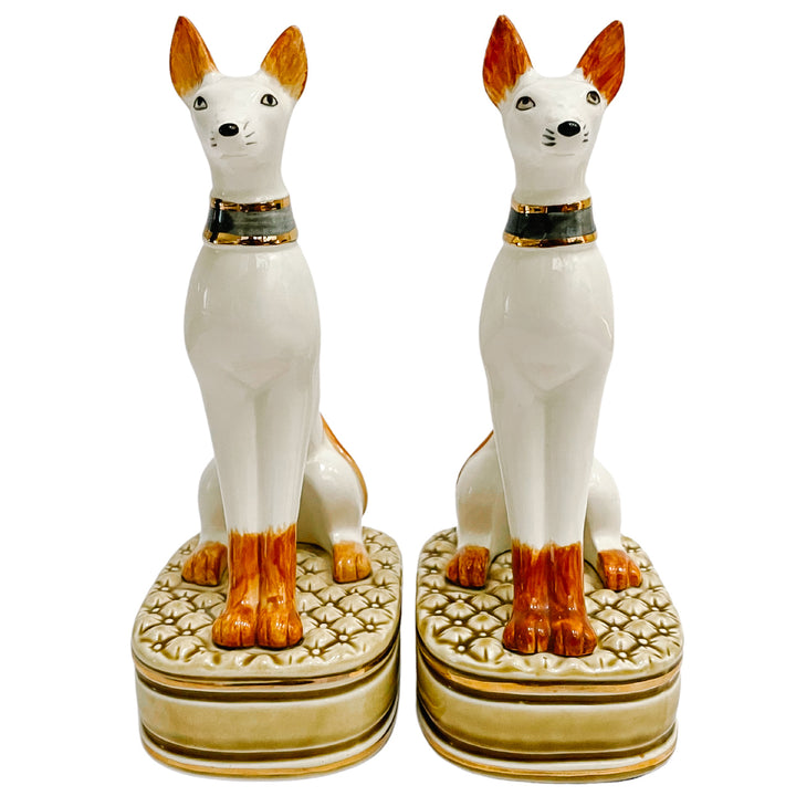 Vintage Andrea by Sadek Whippet Dog Bookends