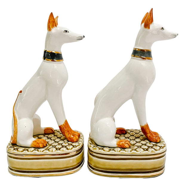 Vintage Andrea by Sadek Whippet Dog Bookends