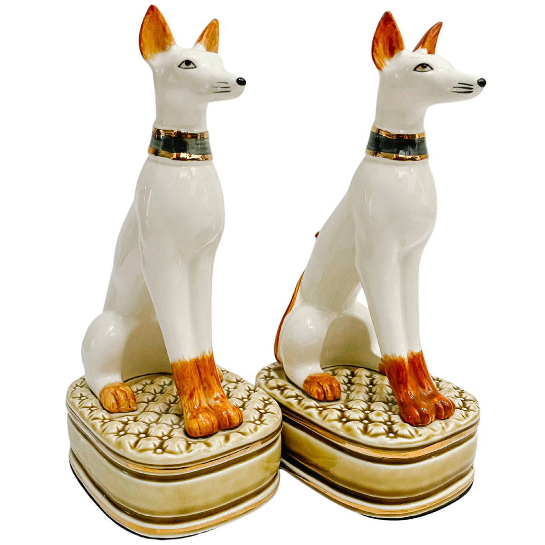 Vintage Andrea by Sadek Whippet Dog Bookends