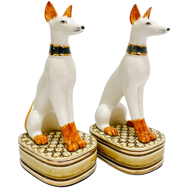 Vintage Andrea by Sadek Whippet Dog Bookends