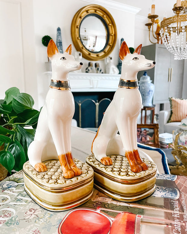 Vintage Andrea by Sadek Whippet Dog Bookends