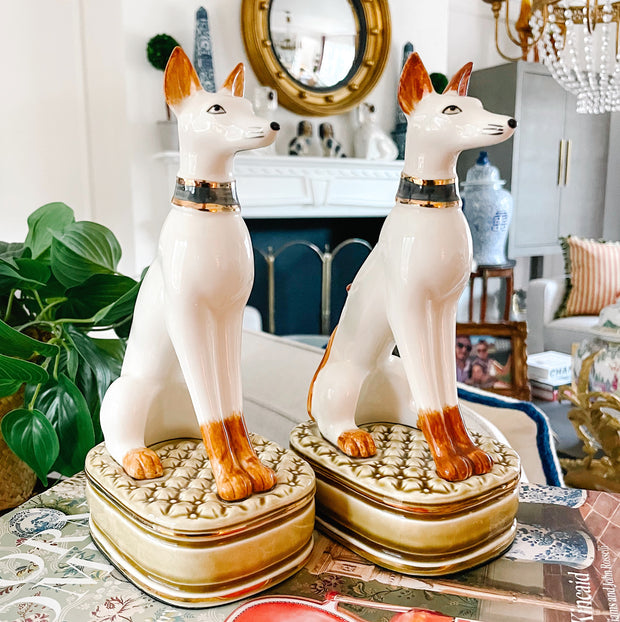 Vintage Andrea by Sadek Whippet Dog Bookends