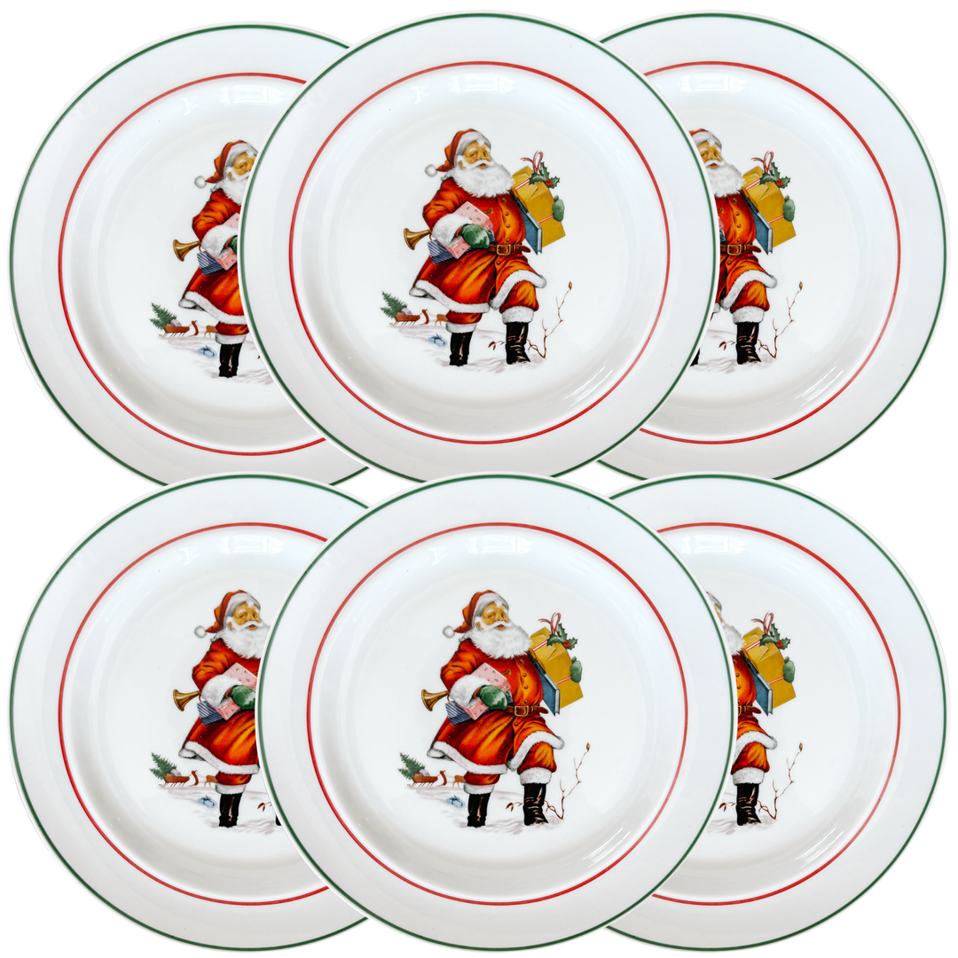 Vintage Bavarian Santa Salad Plates by JKW Bavaria