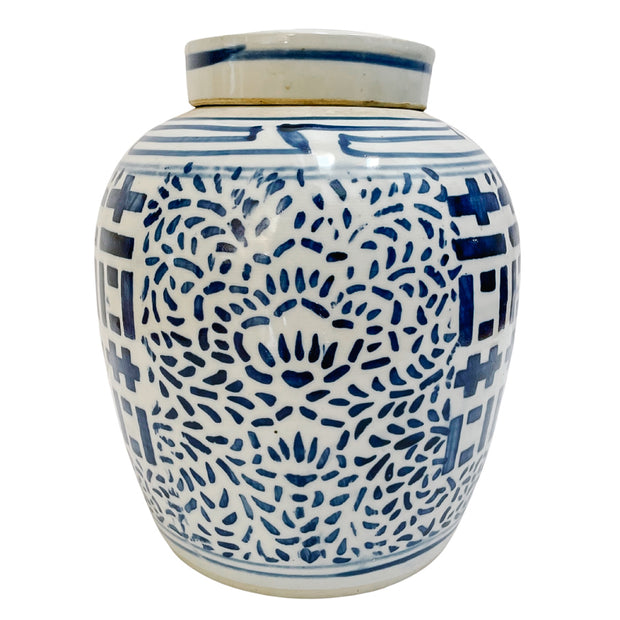 Vintage Blue & White Double Happiness Ginger Jar 2