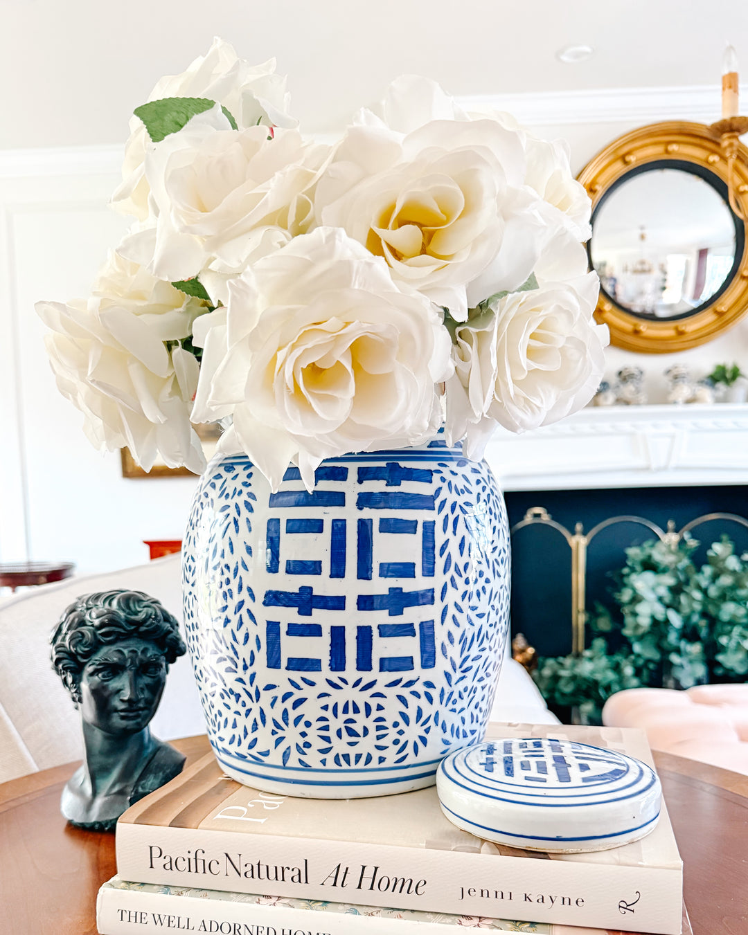 Vintage Blue & White Double Happiness Ginger Jar