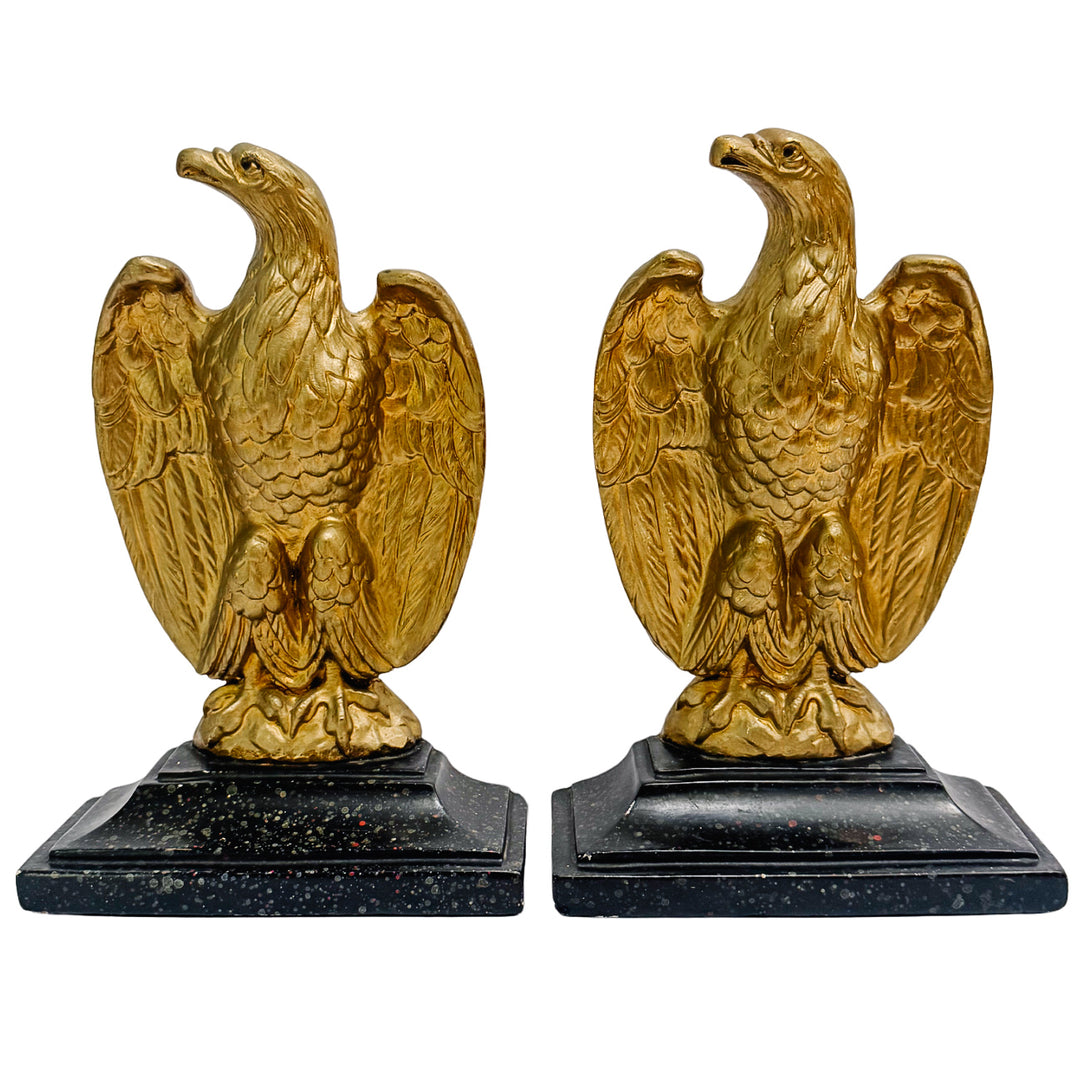 Vintage Borghese Federal Gilt Plaster Eagle Bookends